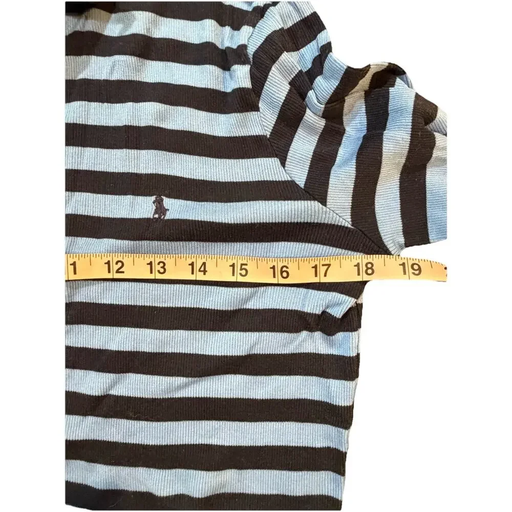 90s Ralph Lauren Sport Striped Rugby Polo Shirt Women’s L USA made 100% Cotton - Picture 11 of 11
